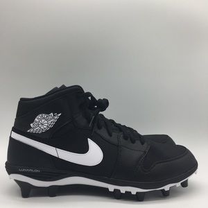 jordan 1 football cleats black